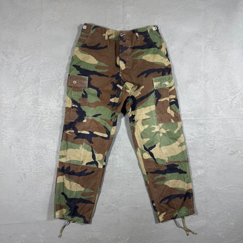 Vintage 1996 US Military Woodland Camouflage Uniform Cargo Pants Fit 30 x 29